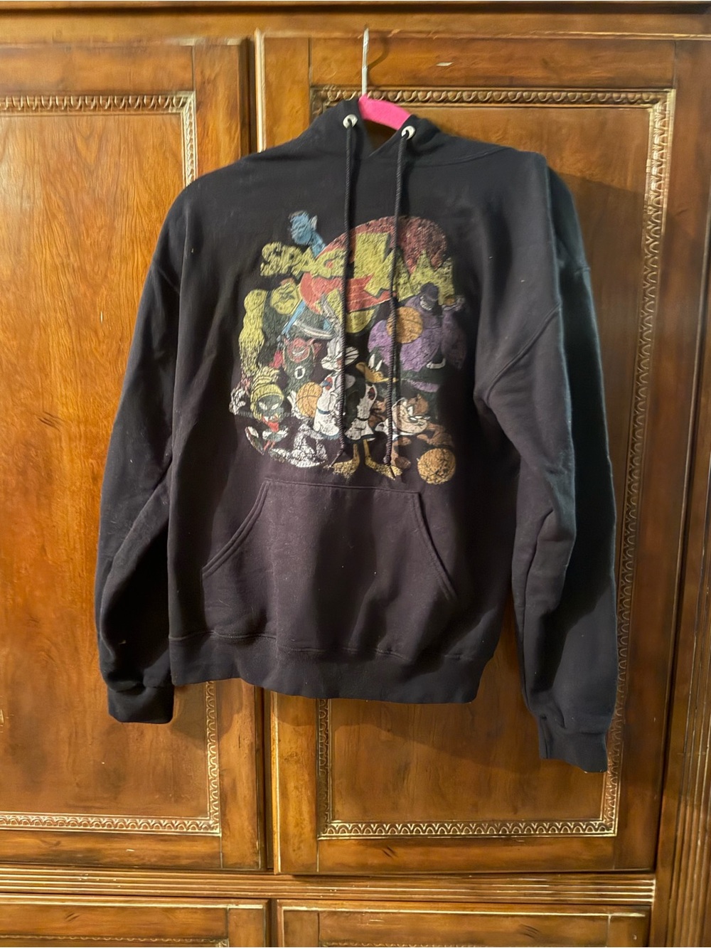 Jerzees Black Hoodie with Multicolor Graphic